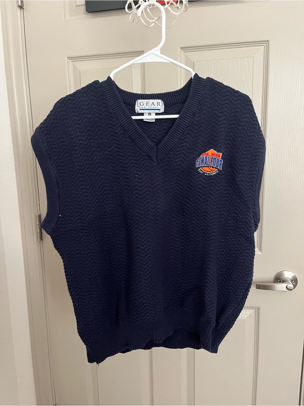 Gear For Sports Navy V-Neck Sweater Vest with 1996 Final Four Patch